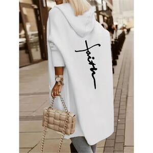 Private Label White Hooded Coat